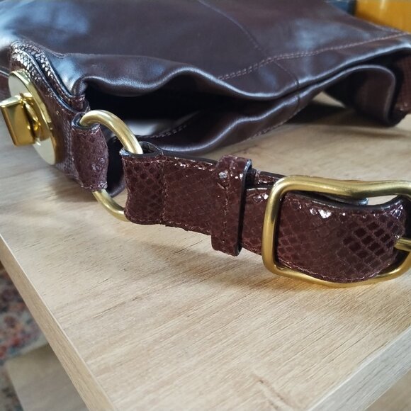 Coach Penelope Hobo shoulder bag with Snake Print Strap - Picture 7 of 8